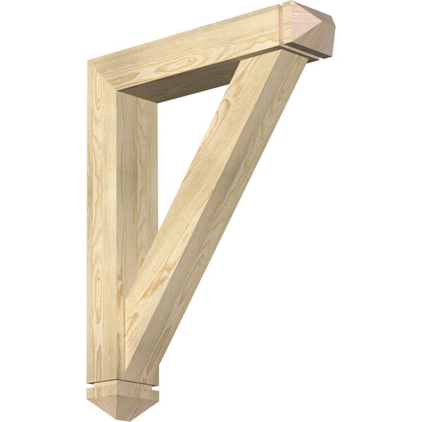 Ekena Millwork Traditional Arts and Crafts Rough Sawn Bracket w/ Offset Brace, Douglas Fir, 6"W x 28"D x 36"H BKT0604X28X36TRA03RDF - main